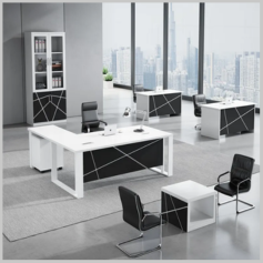 Meuble Bureau Pack Bureau 1m60 avec Rangement 2 Portes + 2 Bureaux 1m40 + Table Basse